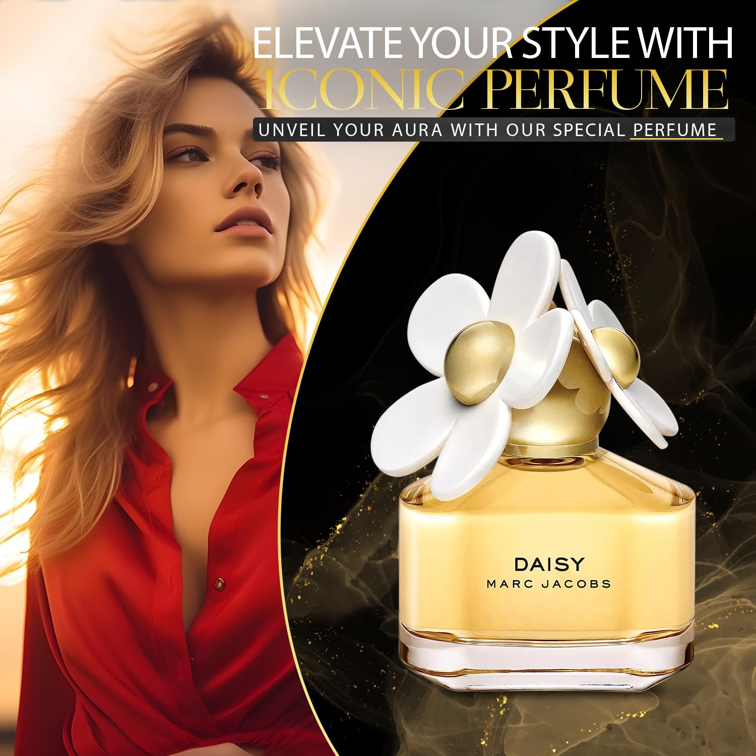 Women's Daisy Perfume Gift Set - 3.4 Oz EDT Spray with Lavender Soy Candle (5 ml), Car Fresheners & Travel Atomizer | Perfect Birthday, Anniversary & Holiday Present for Her | Office, Date Night & Travel Fragrance