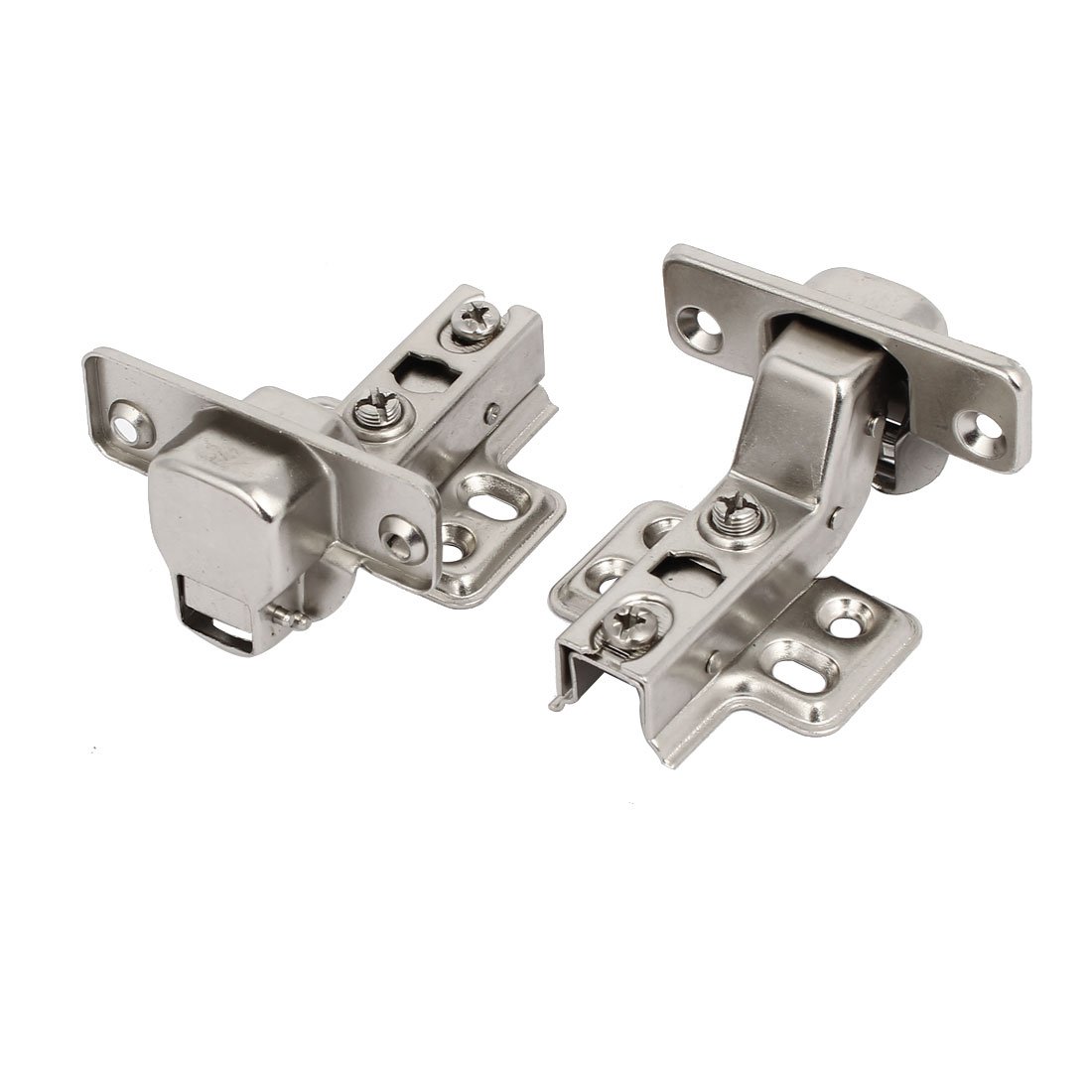 108mm Concealed Self-Closing Cabinet Door Hinge - Silver Gate Hardware (2 Pack) for Kitchen Cabinets, Wardrobes & Furniture Installation