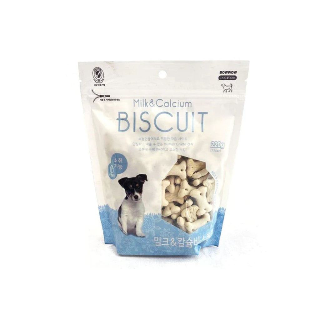 Bow Wow Dog Treats - Healthy Mixed Snacks & Biscuits for Dogs (150g, 220g, 350g) - Milk Calcium & Strawberry Flavored - Perfect for Training Rewards and Daily Treats