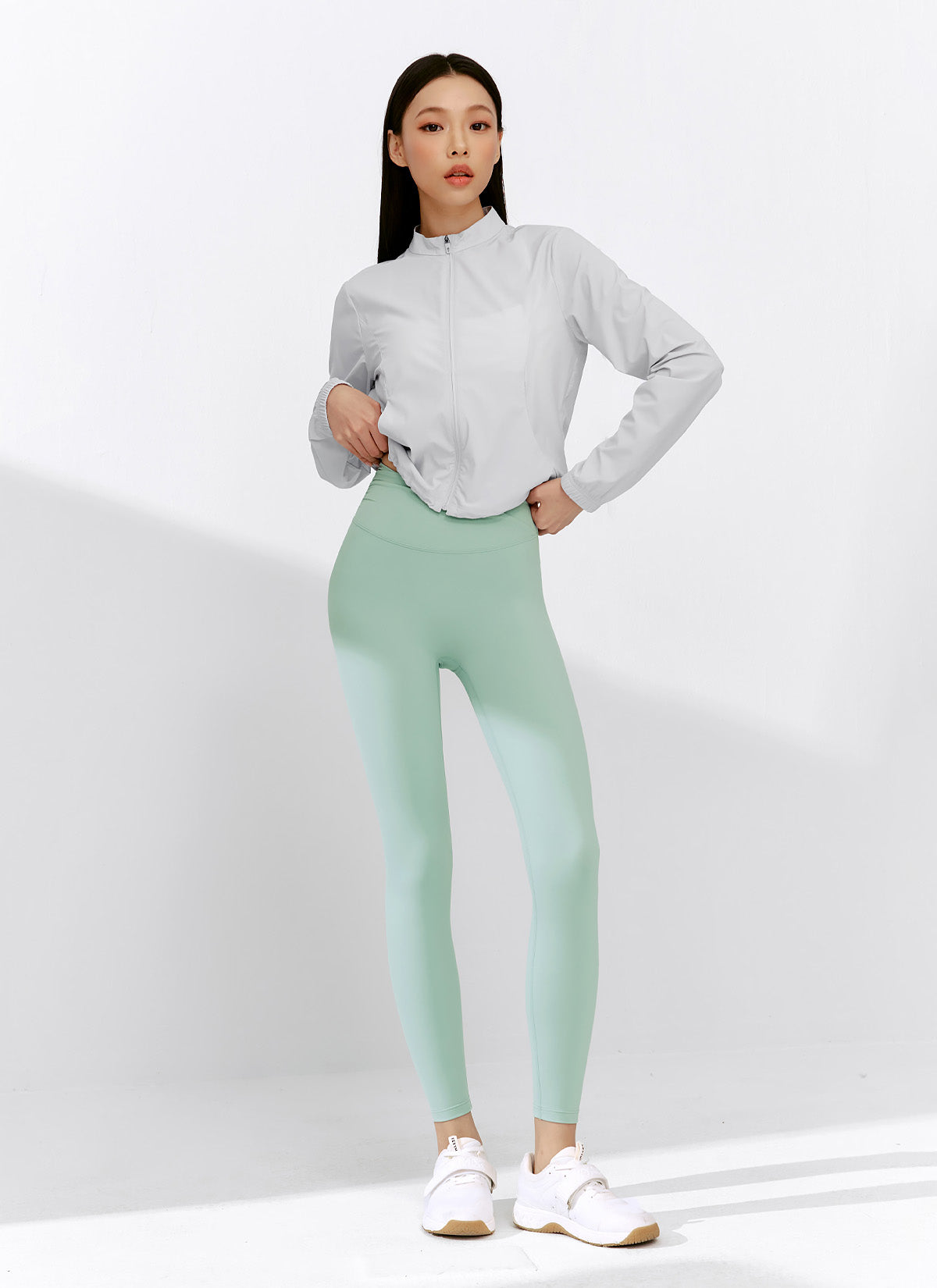 Lightweight Big Logo Crop Windbreaker Jacket for Women - Trendy Spring & Fall Outerwear for Running, Hiking, and Casual Wear