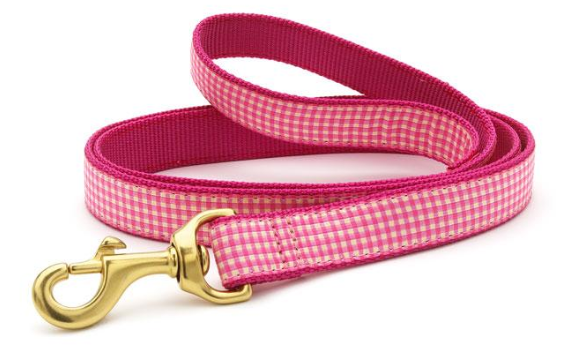 Pink Gingham Dog Leash - Adjustable & Durable Pet Walking Lead for Small & Medium Dogs - Perfect for Daily Walks, Training & Outdoor Adventures