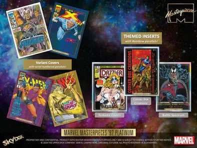 2024 Upper Deck Marvel Masterpieces '92 Platinum Blaster Box - Collectible Marvel Trading Cards for Superhero Fans | Perfect for Collectors, Gifts & Display