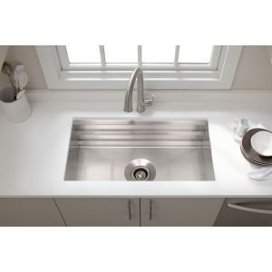 KOHLER Garbage Disposal Flange with Stopper - Stainless Steel Sink Mount for Easy Waste Disposal | Perfect for Kitchen Sink Installations & Food Waste Management