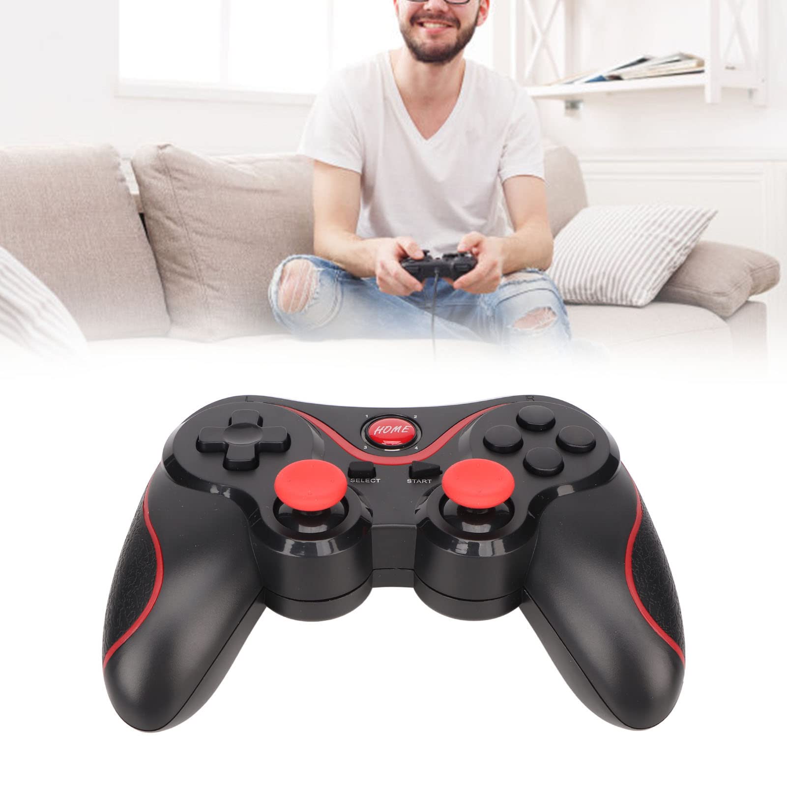 PUSOKEI Wireless Bluetooth Gaming Controller for Android, iOS, PC, VR - Dual Vibration Joystick Gamepad for Mobile Phones & Computers | Perfect for Fortnite, Call of Duty & Cloud Gaming on Smartphones