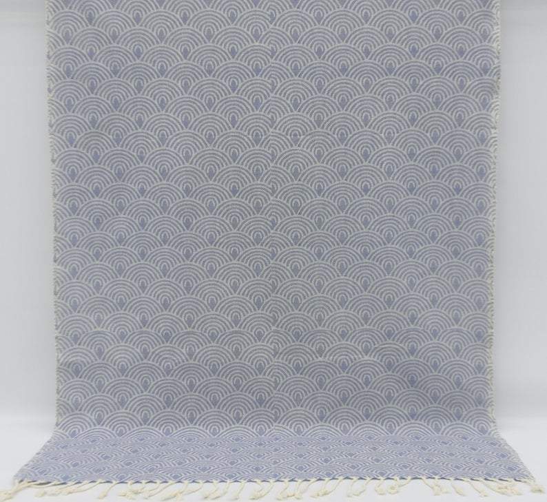 Premium Blue Waves 100% Cotton Bath Towel - Soft, Absorbent & Quick-Drying - Perfect for Beach, Pool, Spa & Home Use