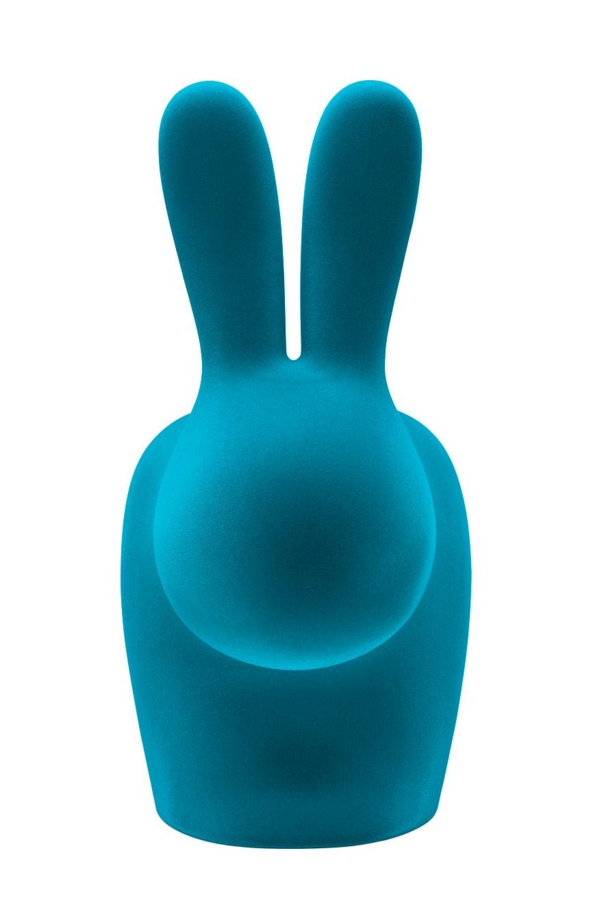 Qeeboo Velvet Rabbit Chair - Modern Kids Room Decor, Playroom Seating & Whimsical Nursery Furniture for Girls & Boys