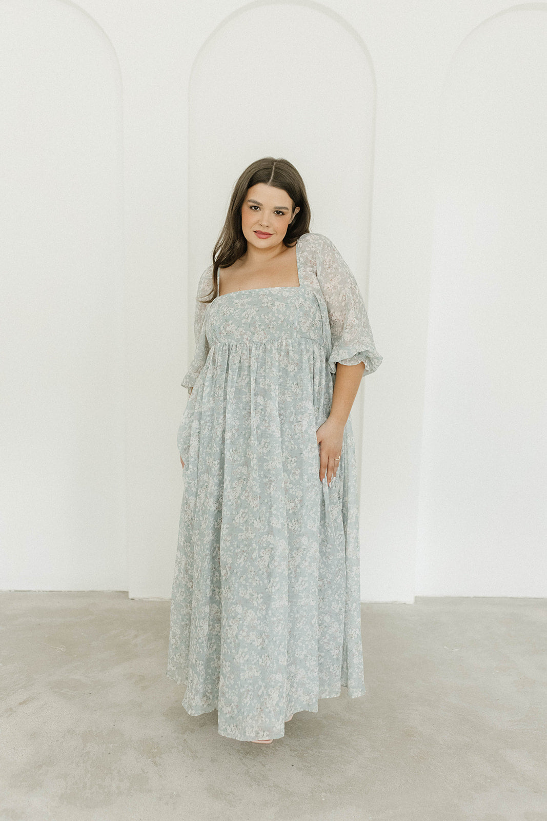 Elegant Sage Green Floral Smocked Maxi Dress for Women - Bump Friendly Maternity & Inclusive Sizing (S-3XL) - Perfect for Summer Weddings, Beach Vacations & Casual Outings