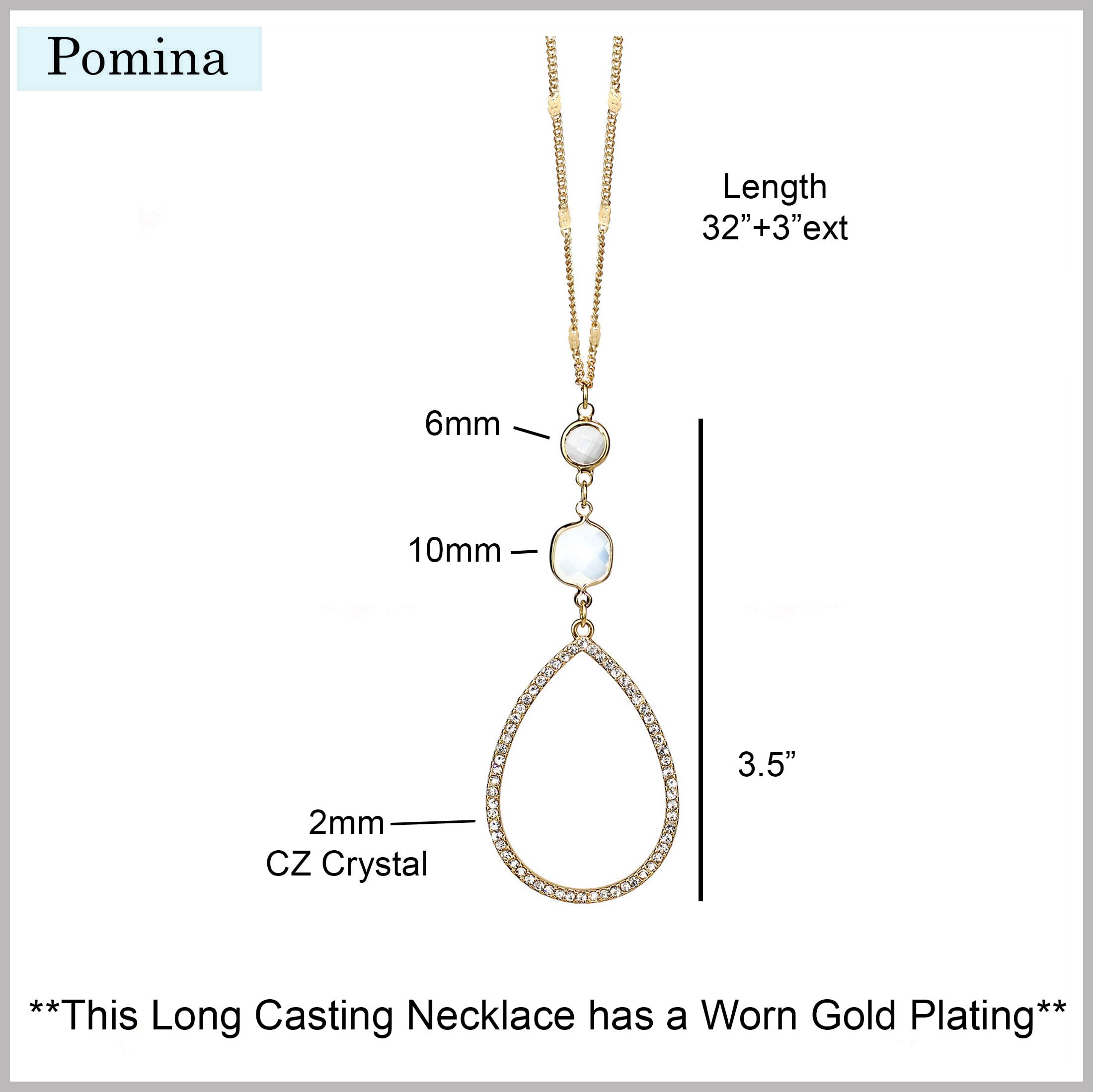 POMINA Fashion Gold Long Chain Necklace with Circle Pendant - Elegant Layering Necklace for Women & Teens | Perfect for Casual Wear, Sweater Pairing and Everyday Jewelry