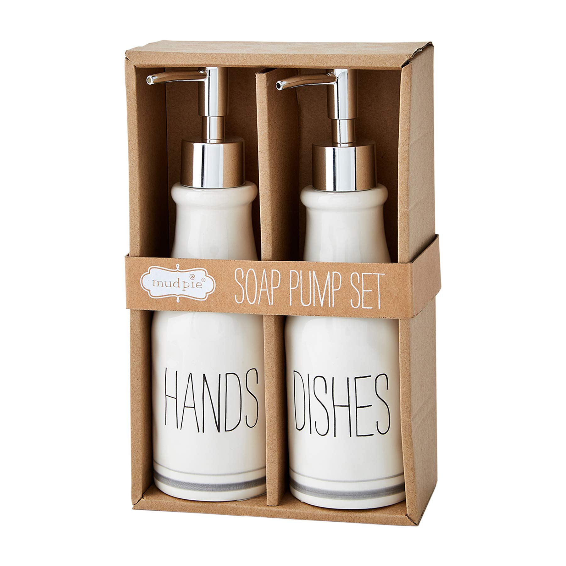 Farmhouse Style Boxed Hand Soap and Dish Soap Pump Set - Rustic Decor for Kitchen, Bathroom & Farmhouse Sink Area