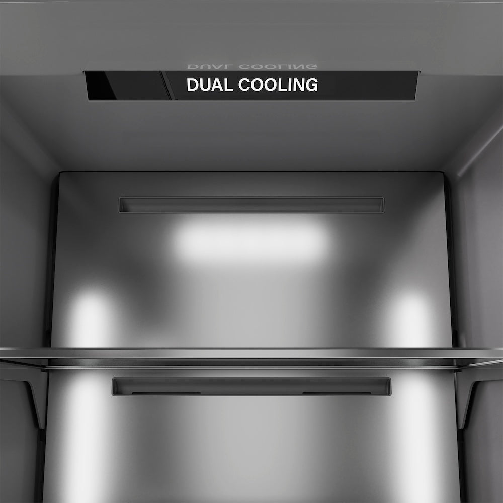 ZLINE Autograph Edition 30 Inch 16.7 Cu Ft Column Refrigerator - Stainless Steel Exterior, Graphite Gray Interior & Matte Black Accents (RCRVZ SN 30 MB) - Perfect for Modern Kitchens & Open Concept Homes