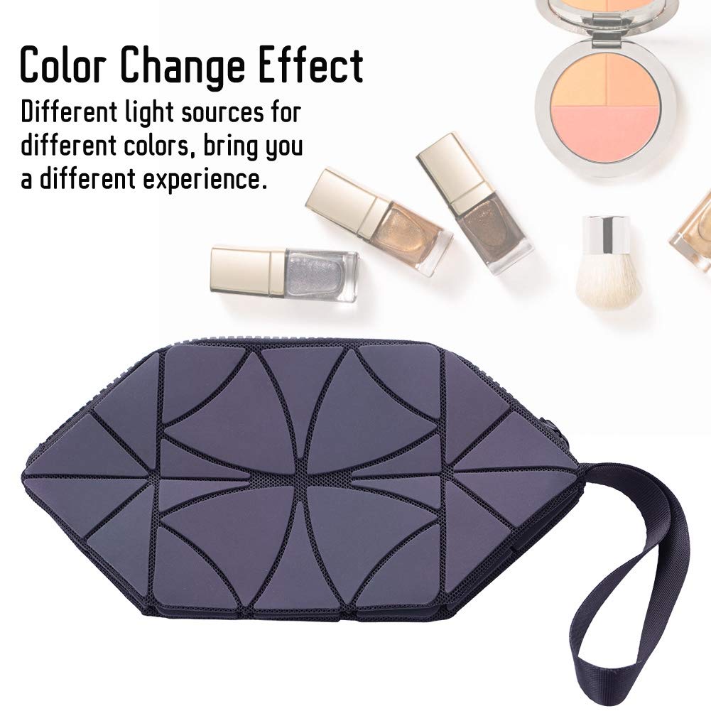 Waterproof Geometric Striped Travel Makeup Bag - Large Capacity Cosmetic Organizer for Women | Perfect for Vacation, Gym & Daily Essentials Storage