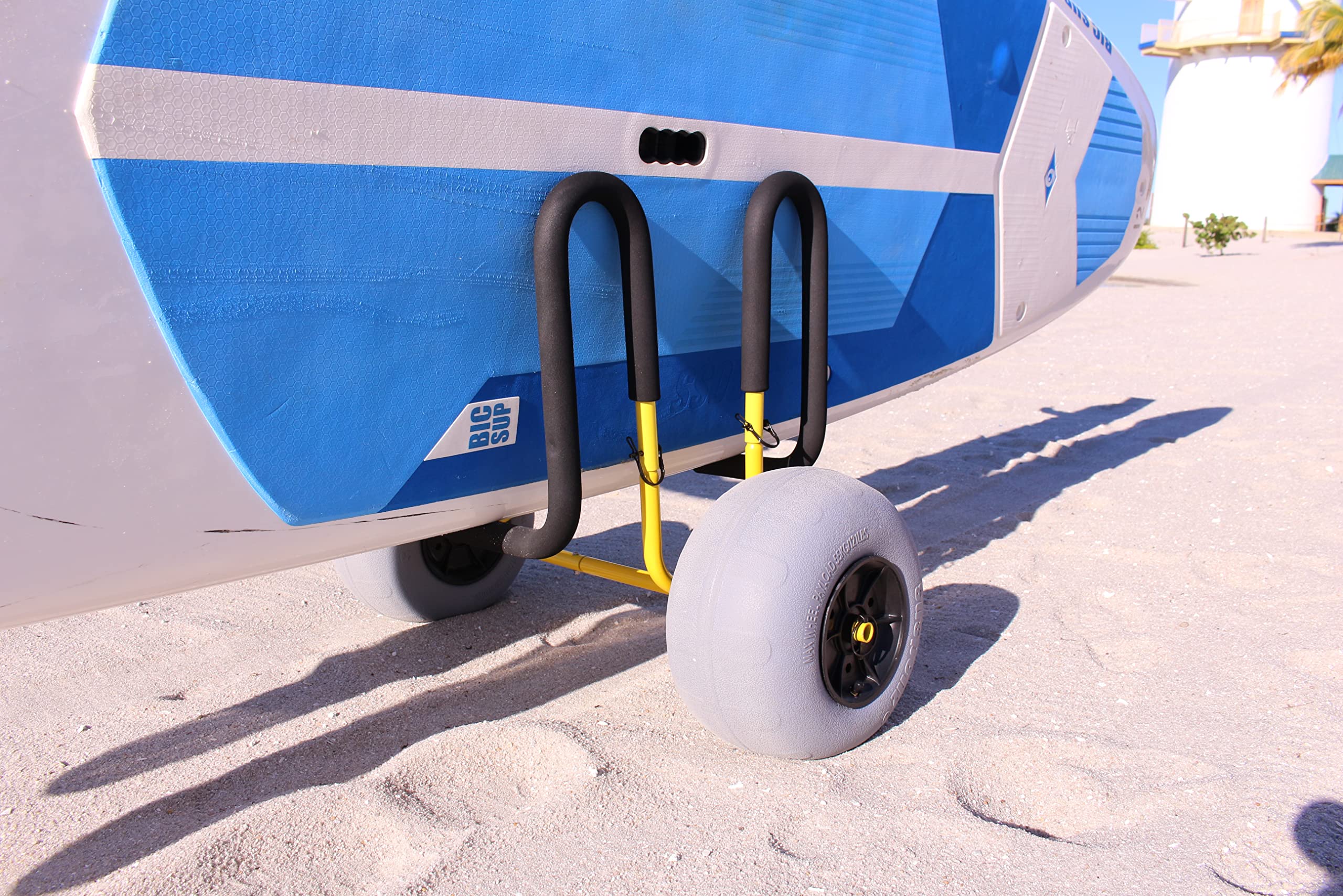 Suspenz Double-Up SUP Beach Cart with Balloon Wheels - Heavy Duty Sand Trolley for 2 Stand Up Paddle Boards & Surfboards (Model 22-9944) - Perfect for Beach, Lake, and Water Sports Gear Transport