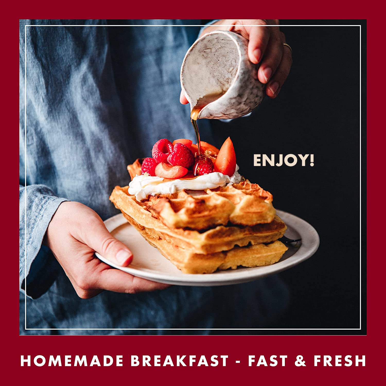 Classique Fare Belgian Waffle Mix - Light & Crispy Waffle, Pancake, Muffin & Crepe Mix - Works with Any Waffle Maker - Quick Breakfast Solution - 16 Oz (Pack of 3) - Perfect for Family Brunches, Weekend Treats & Holiday Gatherings