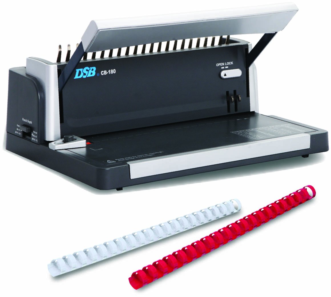 DSBCB-180 Manual Comb Binding Machine for Office, School & Home Use - Perfect for Reports, Presentations & Booklets Binding (Black)