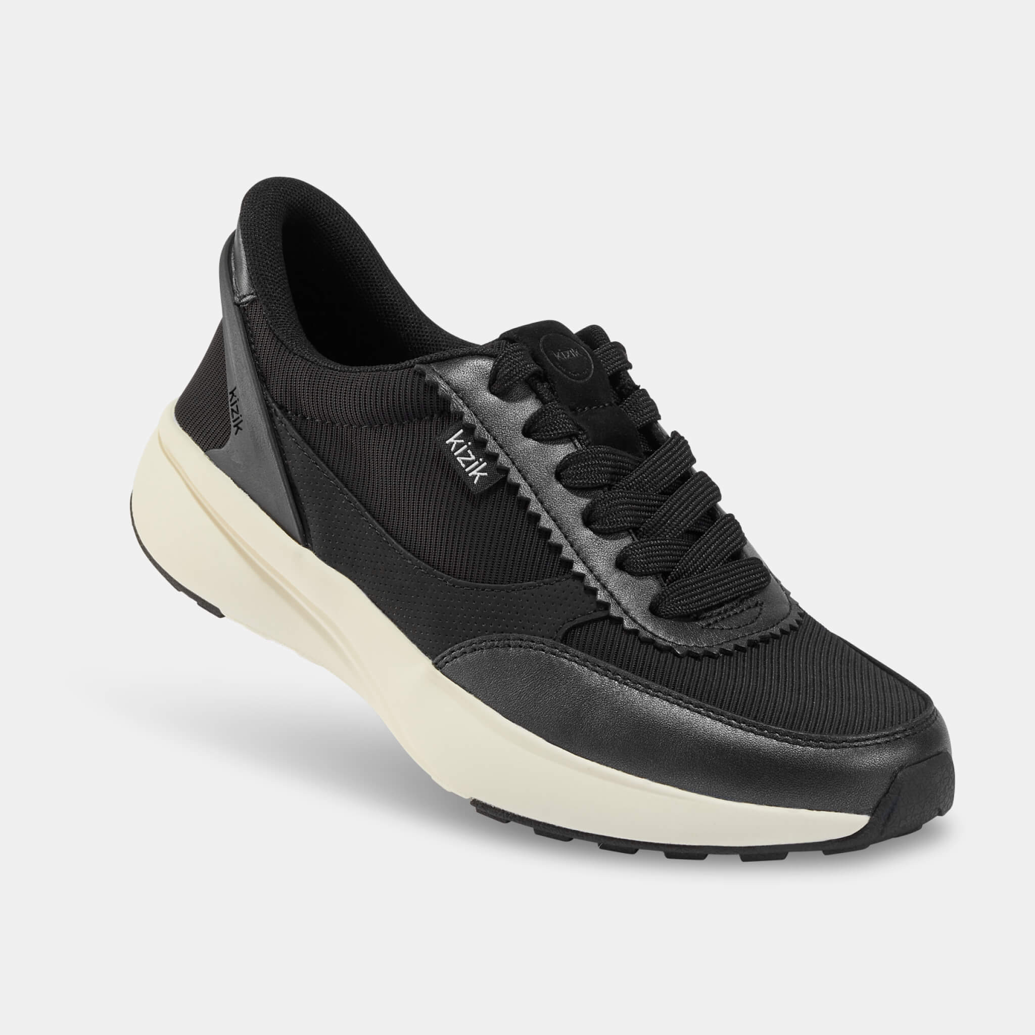 Women's Paris Black & Pristine Fashion Sneakers - Stylish & Comfortable for Walking, Travel & Casual Outfits