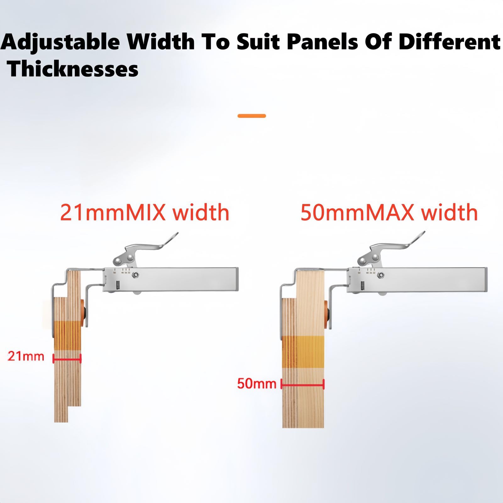 Adjustable Drawer Fixing Clamp - Heavy Duty One-Touch Removable Drawer Stabilizer for Front Panel Installation (21-50mm Thickness Adjustable, 2 Pack) - Perfect for Kitchen Cabinets, Office Furniture & DIY Drawer Repair