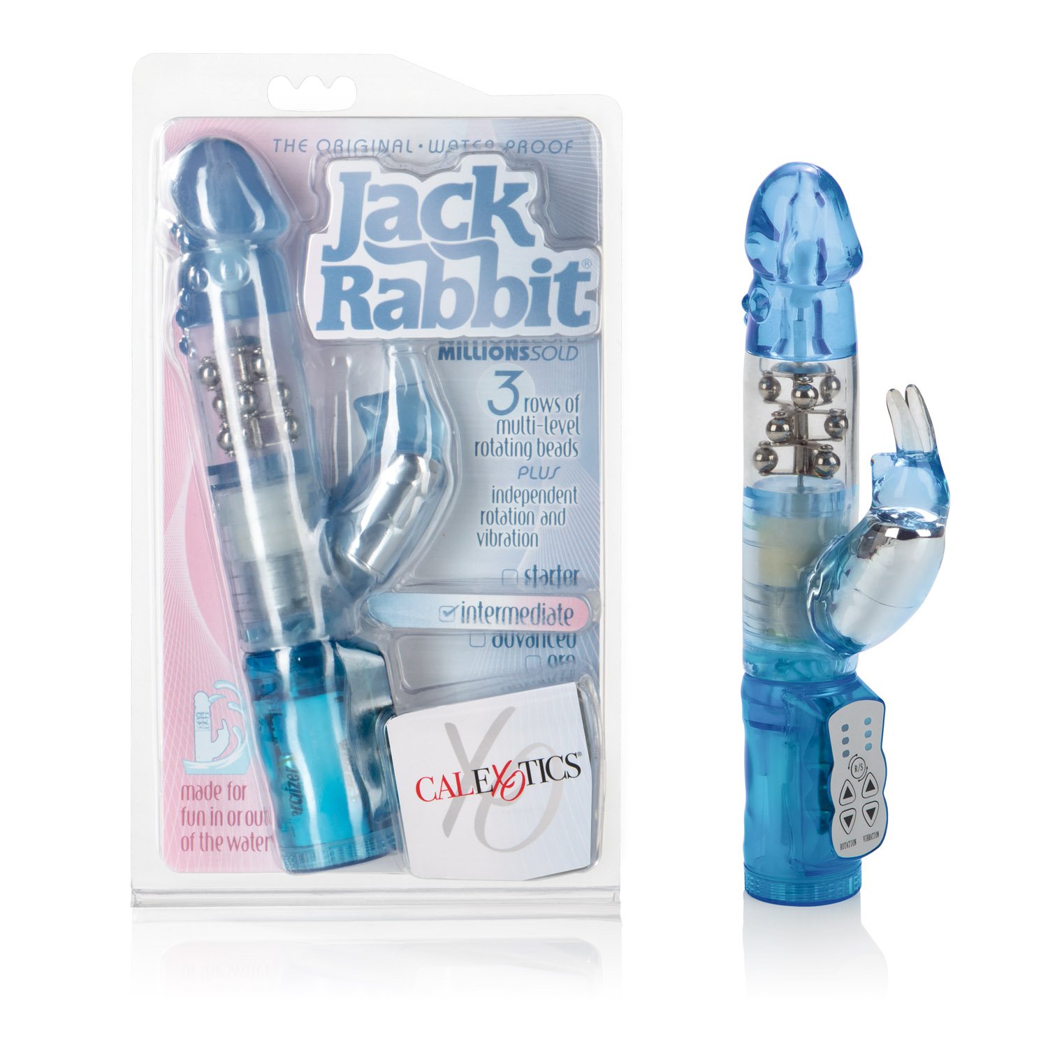 Waterproof Jack Rabbit Vibrator with Rotating Shaft - Dual Stimulation G Spot & Clitoral Massager - Adult Sex Toy for Couples - Blue - Perfect for Solo Play & Partnered Intimacy
