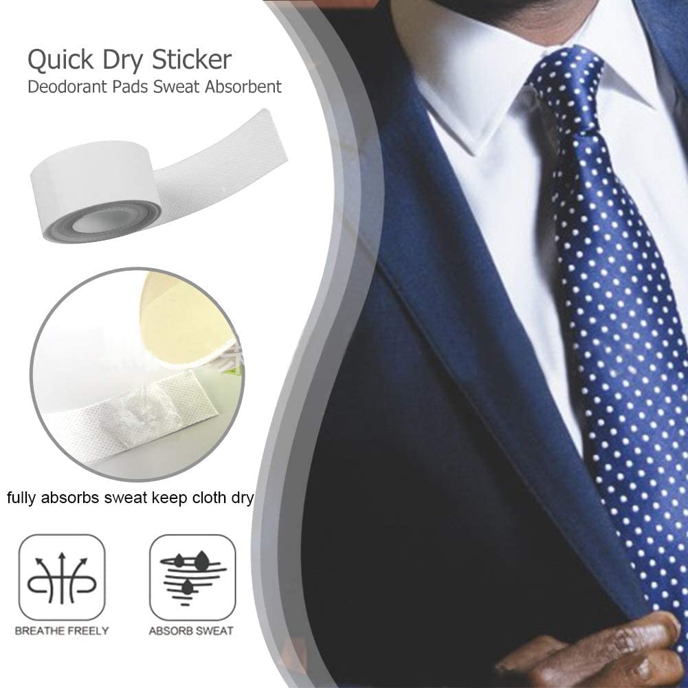 KLIFFOO 2 IN 1 Disposable Collar Protector & Sweat Absorbing Pads - Self-Adhesive Invisible Neck Sweat Guards for Shirts, Non-Woven Fabric Antiperspirant Stickers (Pack of 2) - Perfect for Work, Gym & Outdoor Activities