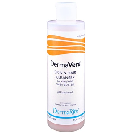 DermaVera Shampoo and Body Wash for Sensitive Skin - 7.5 oz Scented Squeeze Bottle (1 Count) - Gentle Cleansing for Babies, Kids & Adults - Perfect for Daily Hair & Body Care at Home or Travel