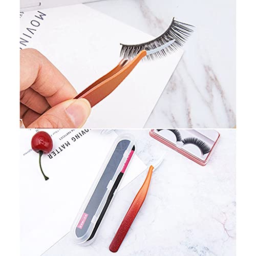 Professional COSYOO Eyelash Extension Tweezers - Curved Tip Lash Applicator & Remover Clip for Precise Extensions | Portable Handheld Tool for Salon & Home Use
