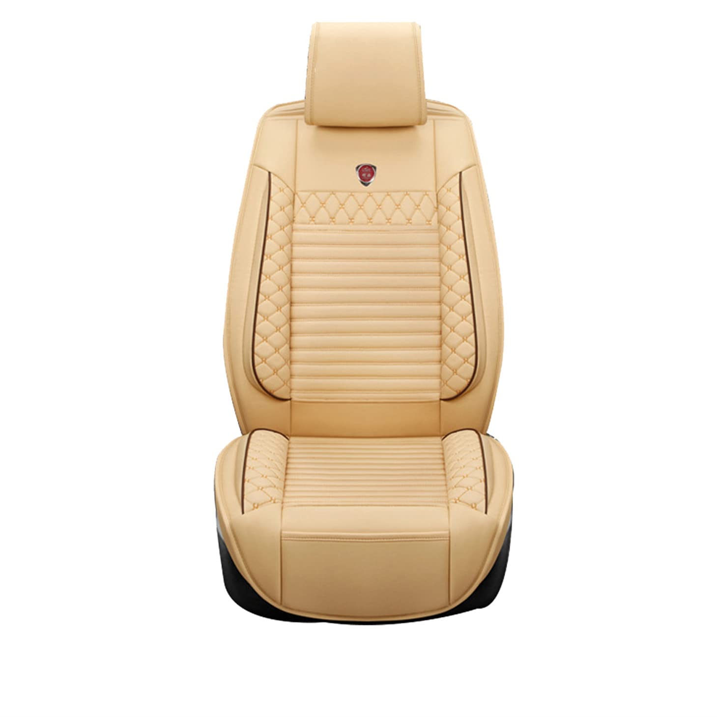 Premium PU Leather Car Seat Covers for Subaru Forester/Outback/Legacy/XV/WRX/Impreza/BRZ/Tribeca - 2-Piece Front Set, Waterproof & Airbag Safe (Beige) | Perfect for Road Trips, Daily Commutes & Pet Protection