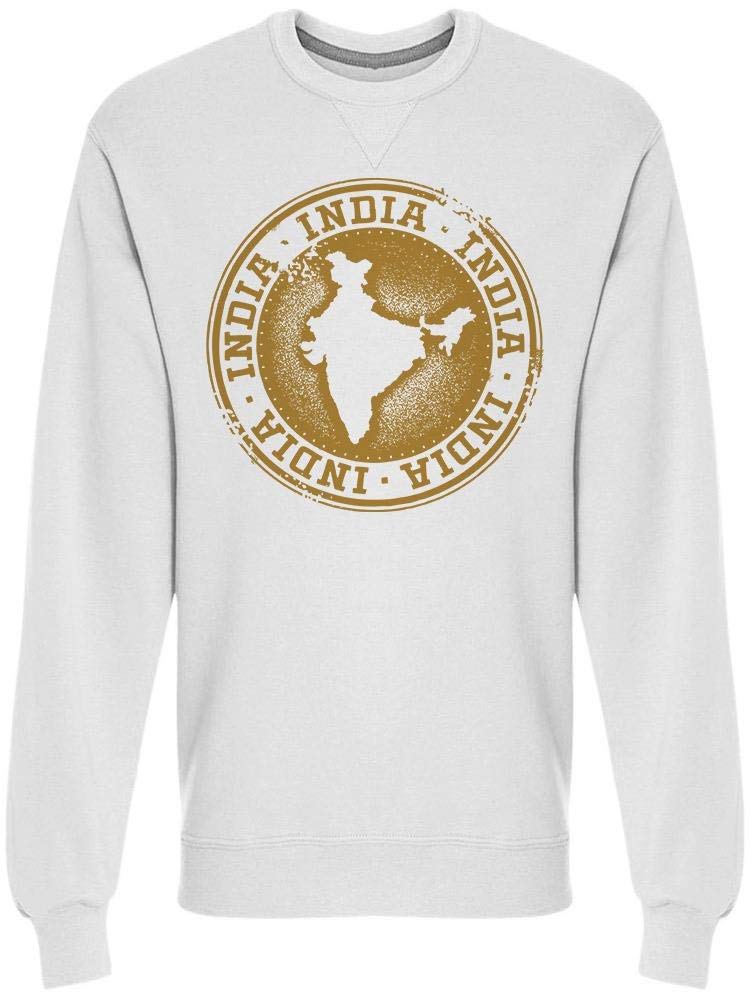 India Country Stamp Sweatshirt for Men - Vintage Style Pullover Hoodie | Perfect for Casual Wear, Travel & Street Fashion