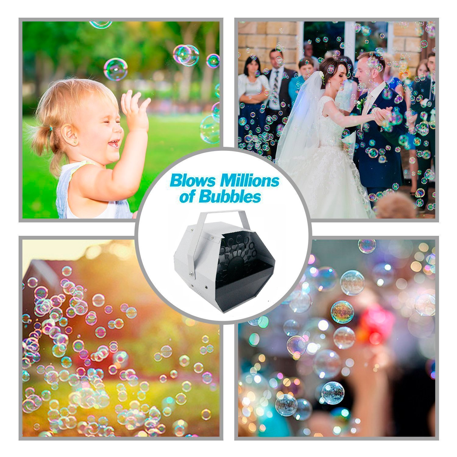 Automatic Bubble Blower Machine for Kids - Portable Bubble Maker for Parties, Weddings & Outdoor Play - Fun Bubble Blowing Toy with 500+ Bubbles per Minute - Perfect for Birthday Events, Backyard Fun & Summer Activities