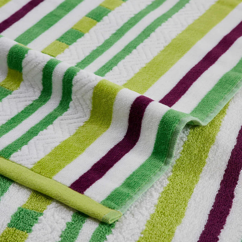 Breathable Striped Cotton Oversized 2-Piece Beach Towel Set - Soft & Absorbent for Pool, Beach, Yoga & Gym