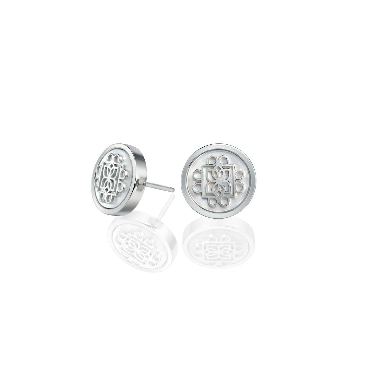 Lanna Eight Petal Medallion Post Earrings - Handmade Silver Thai Tribal Jewelry for Women | Perfect for Weddings, Parties & Boho Fashion