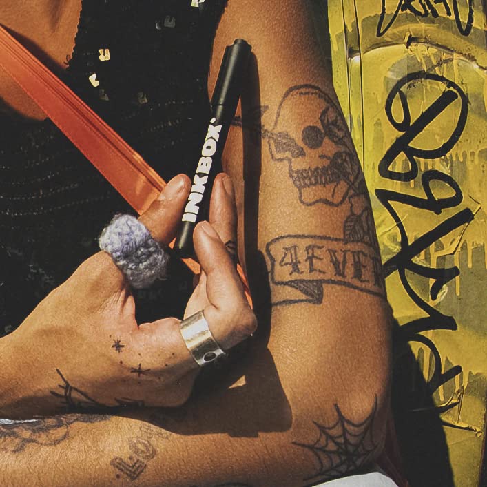 Inkbox Freehand Tattoo Marker - Medium Tip Temporary Tattoo Pen Lasts 10 Days, Waterproof & Vegan for All Skin Tones | Cruelty-Free Body Art for Beginners & Professionals | Perfect for Parties, Festivals & Self-Expression