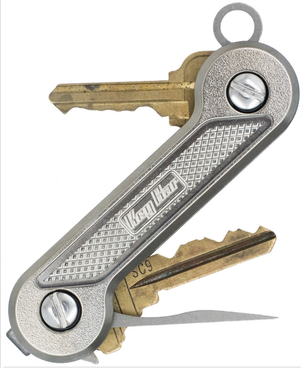 KeyBar KBR204 Titanium Crosshatch Key Organizer - Premium EDC Gear for Everyday Carry, Outdoor Adventures & Home Use