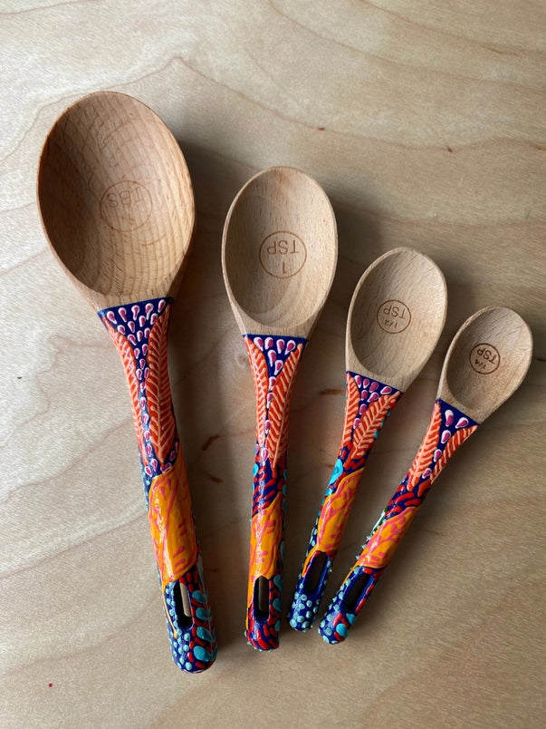 Handcrafted Wooden Measuring Spoons - Perfect for Baking, Cooking & Kitchen Measuring Needs