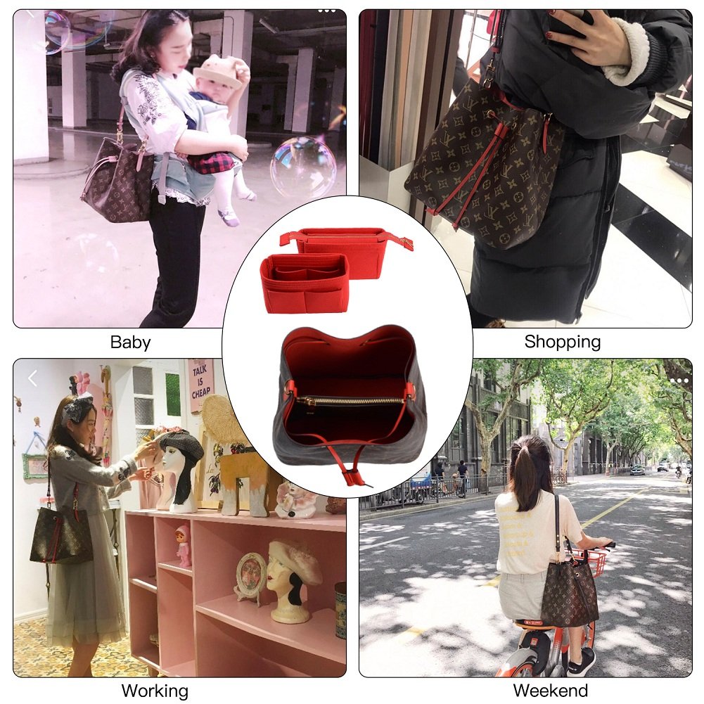 ZTUJO Purse Organizer Insert for LV NeoNoe Noé Series - 2 Pack Set | Handbag Organizer with Multiple Pockets | Perfect for Travel, Work & Everyday Use