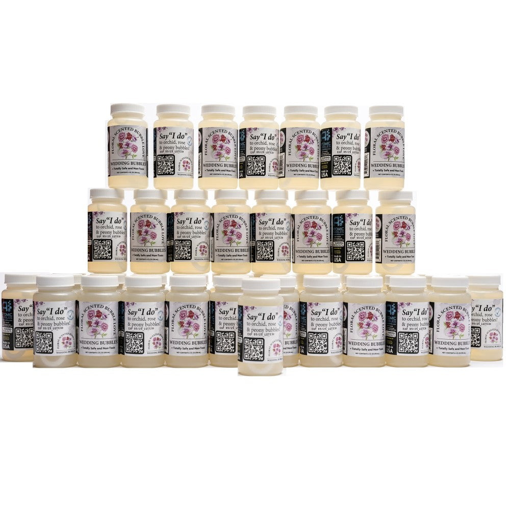 Atomic Bubbles Floral Scented Celebration Bubbles - 48 Pack for Parties, Weddings & Outdoor Events | Non-Toxic Fun for Kids & Adults