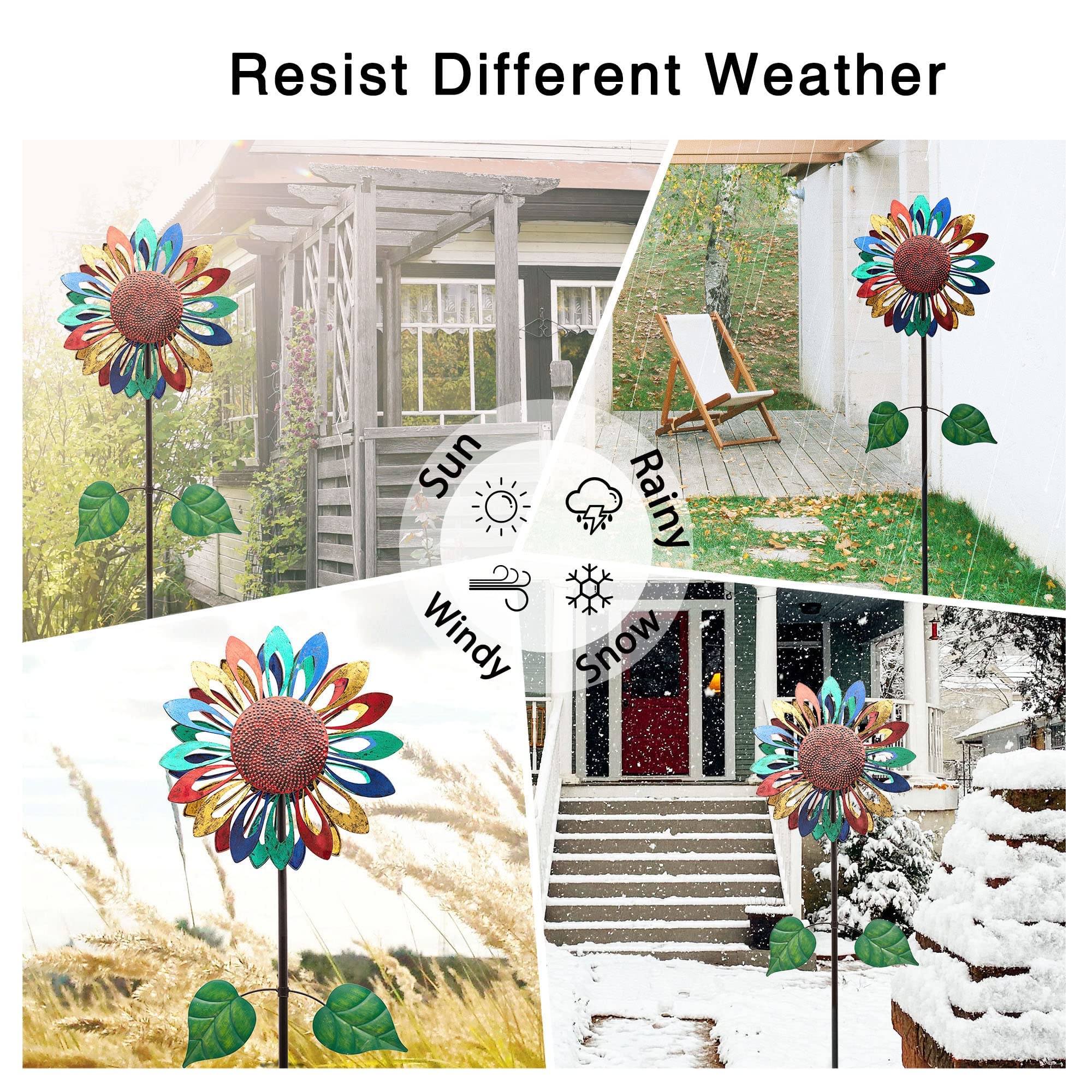 Large 84-Inch Sunflower Metal Wind Spinner for Yard, Garden, Lawn & Patio | Outdoor Kinetic Windmill Decor | Perfect for Backyard, Front Yard & Outdoor Spaces
