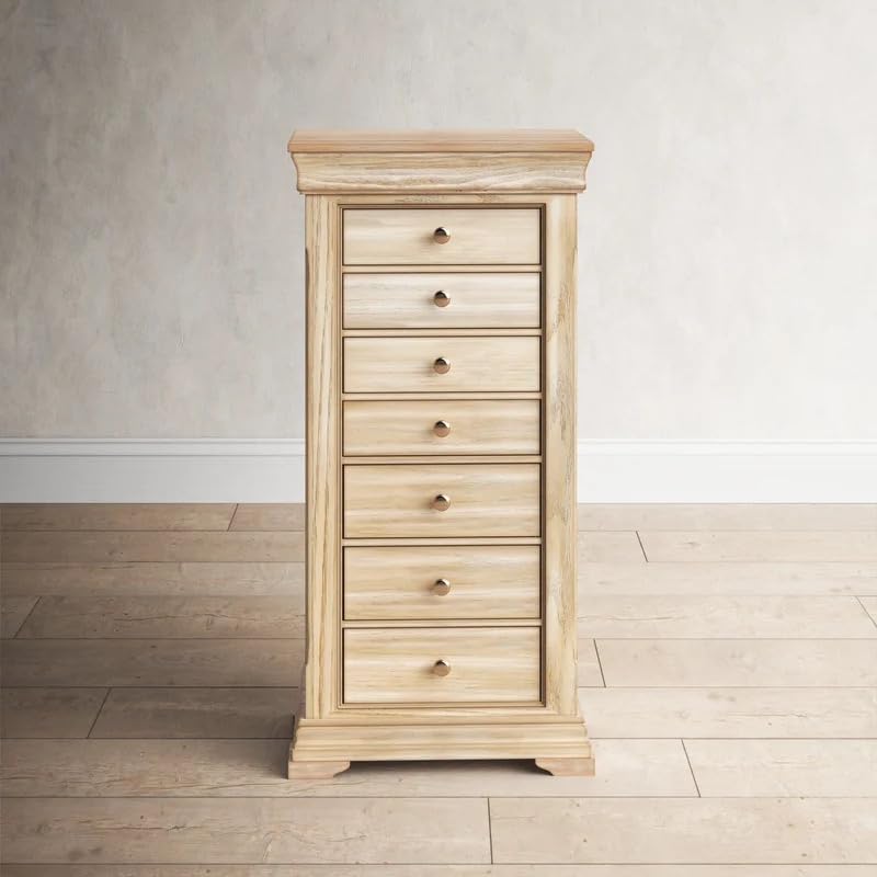 Haley Jewelry Storage Armoire for Necklaces, Rings & Earrings - Hives and Honey Taupe Organizer | Perfect for Bedroom, Closet & Travel Jewelry Organization