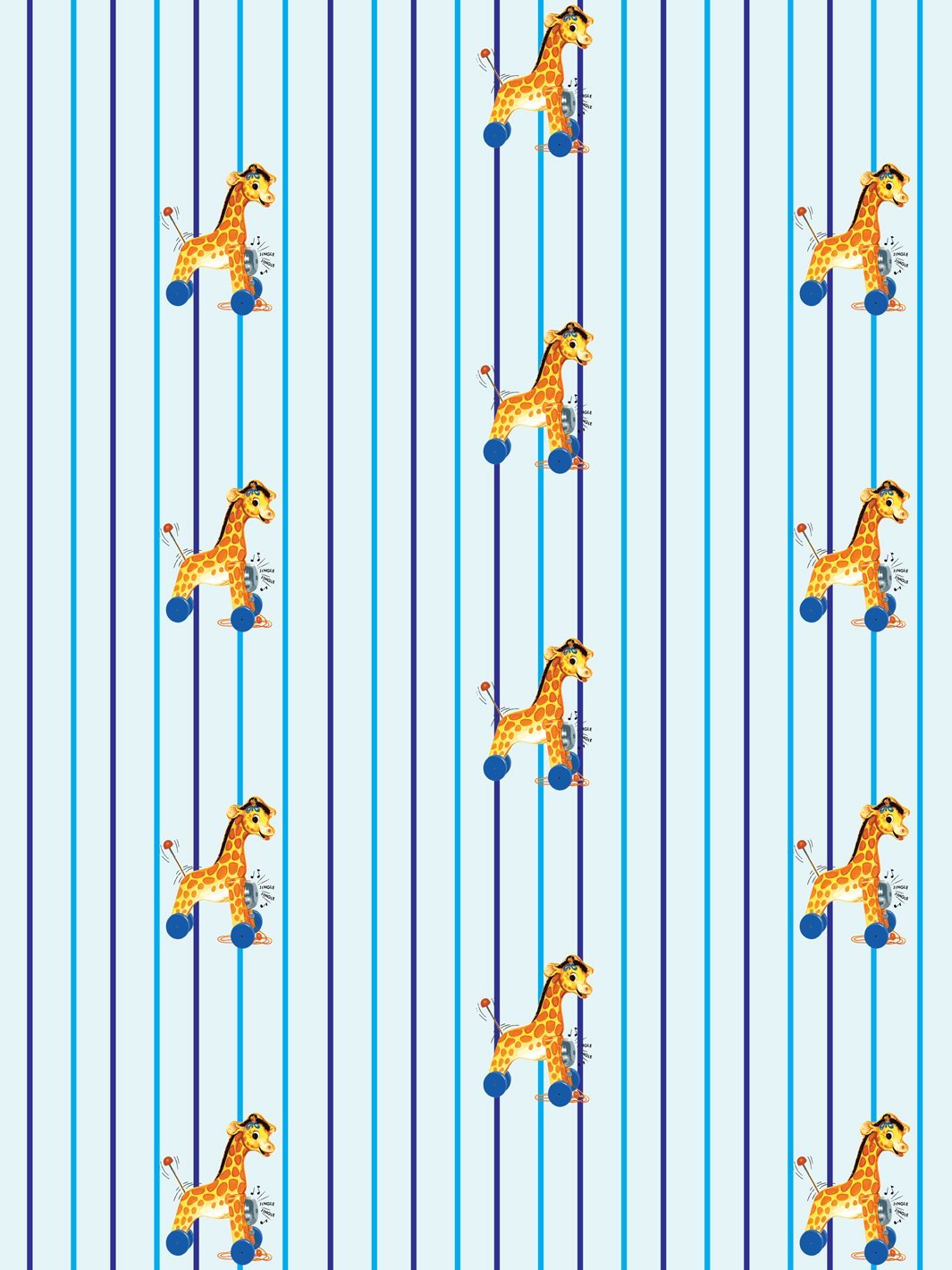 Fisher Price™ Jingle Giraffe Stripe Wallpaper - Playful Nursery Decor for Baby Rooms & Kids Bedrooms