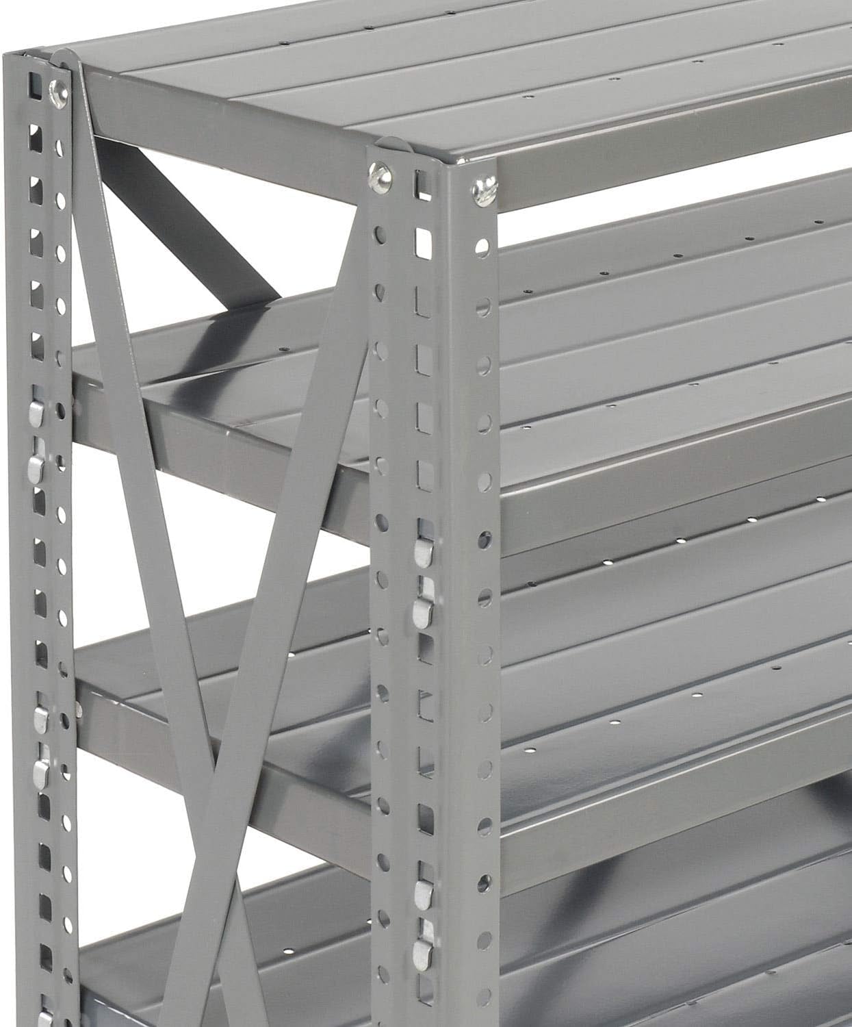 Heavy Duty 7-Tier Steel Shelving Unit with 36 Plastic Bins - 36