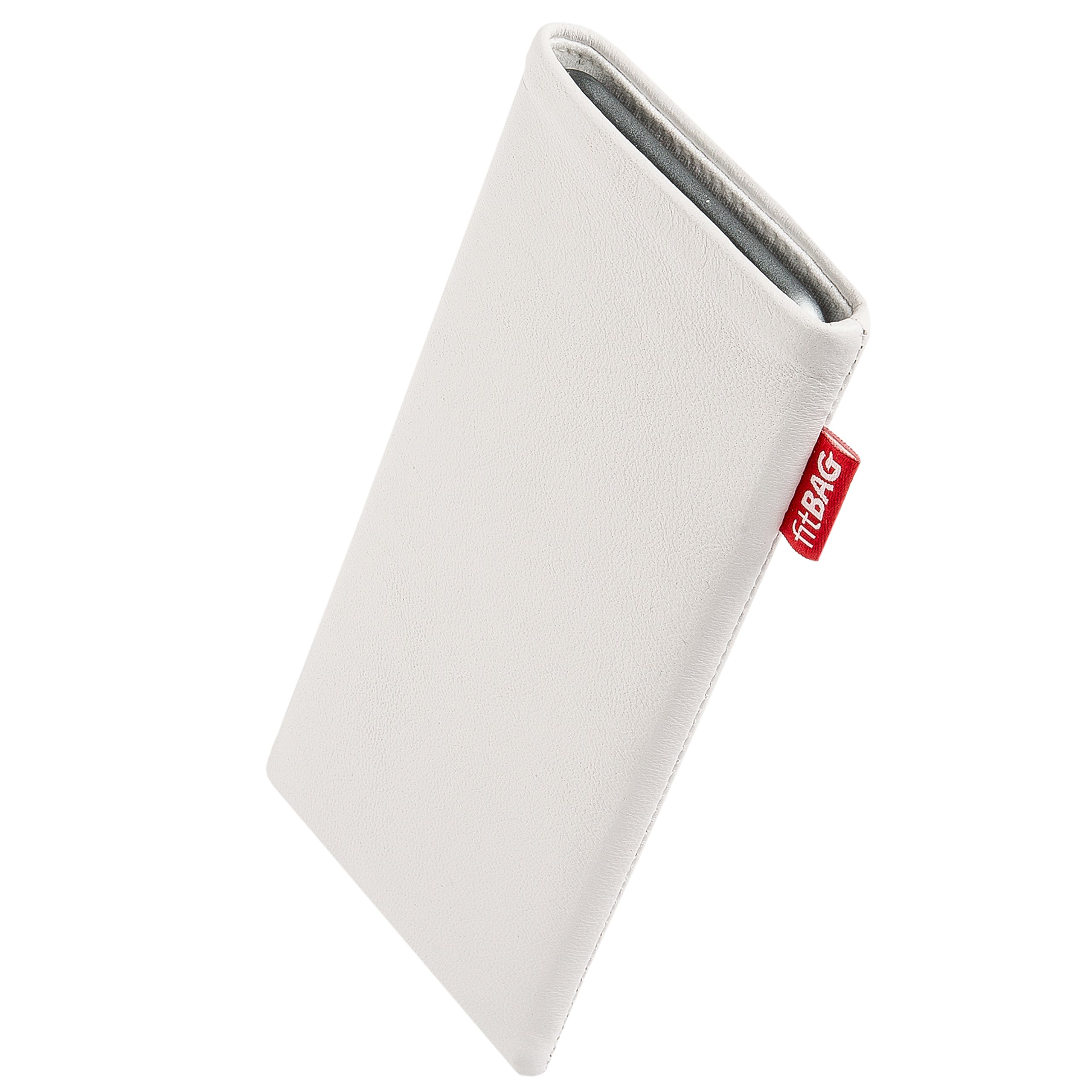 Premium White Custom Tailored Sleeve for Google Pixel 4a Case | German-Made Genuine Nappa Leather Pouch with Microfiber Lining | Perfect for Display Protection & Cleaning | Ideal for Business Professionals & Daily Commuters