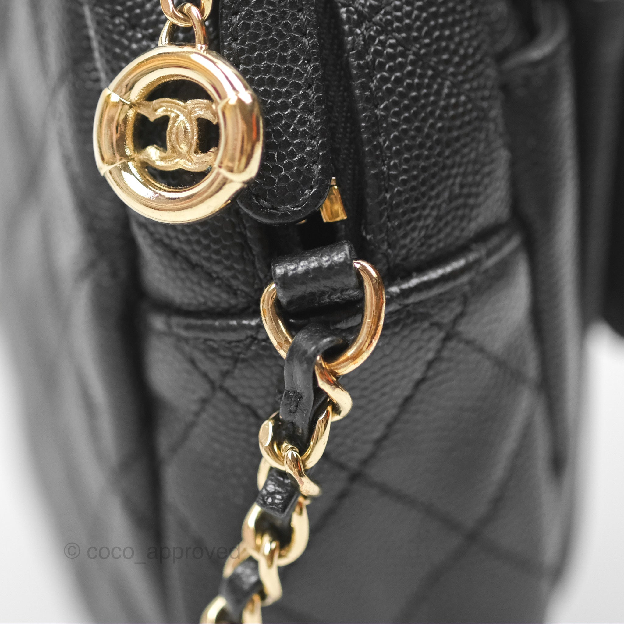 Chanel CC Day Camera Bag in Black Caviar Leather with Gold Hardware - Luxury Crossbody Bag for Women, Perfect for Everyday Use & Special Occasions