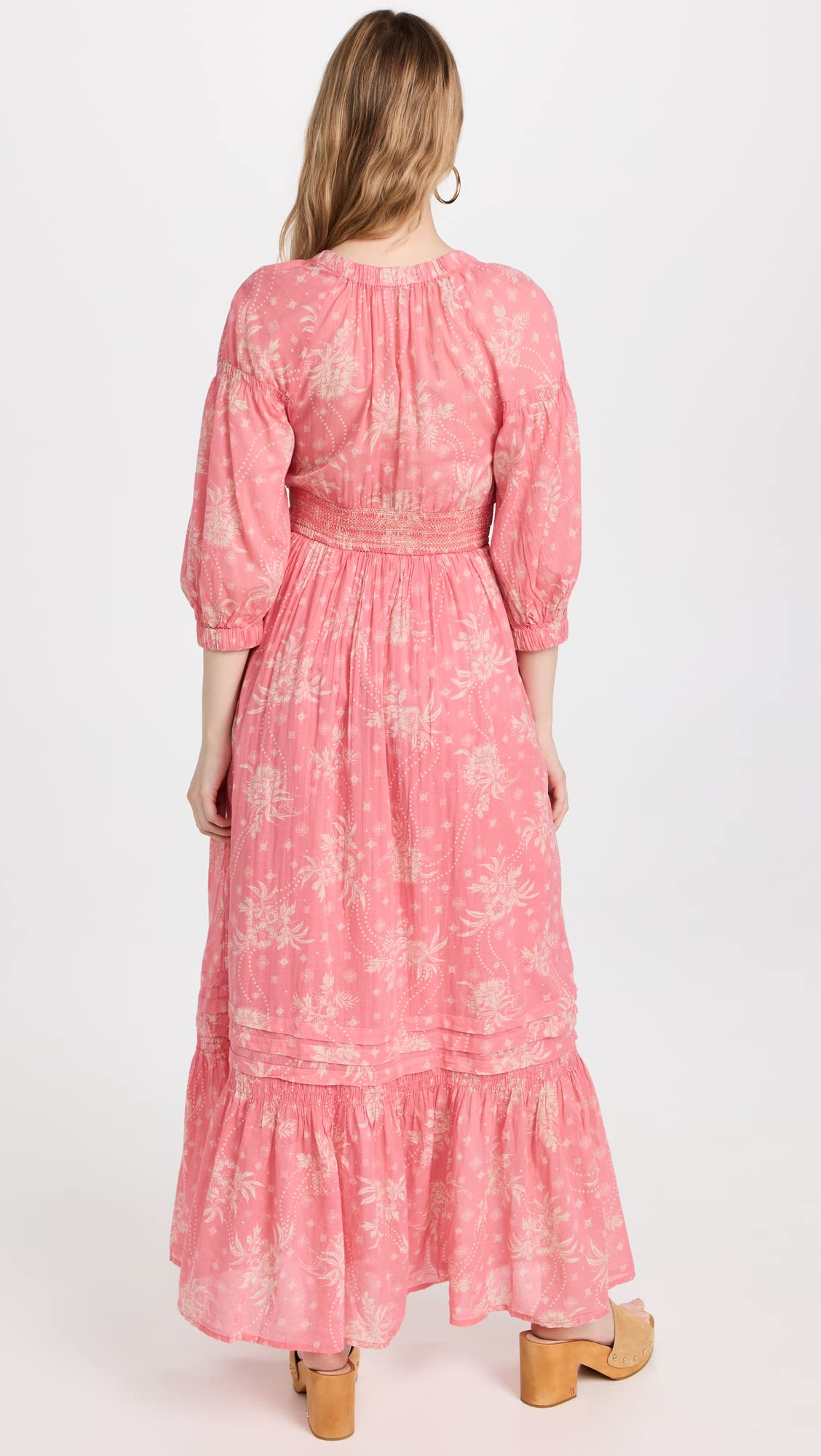 Free People Women's Golden Hour Maxi Dress - Flowy Bohemian Summer Dress with V-Neck & Long Sleeves | Perfect for Beach Vacations, Music Festivals & Date Nights