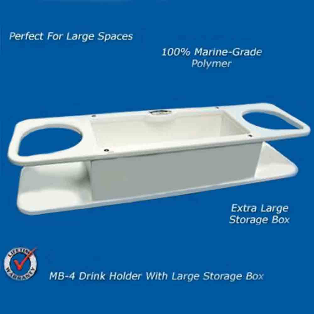 Deep Blue Marine Boat Drink Holder & Storage Box - Waterproof & Rustproof for Boats, Yachts, Fishing - Perfect for Outdoor, Camping, Beach Parties