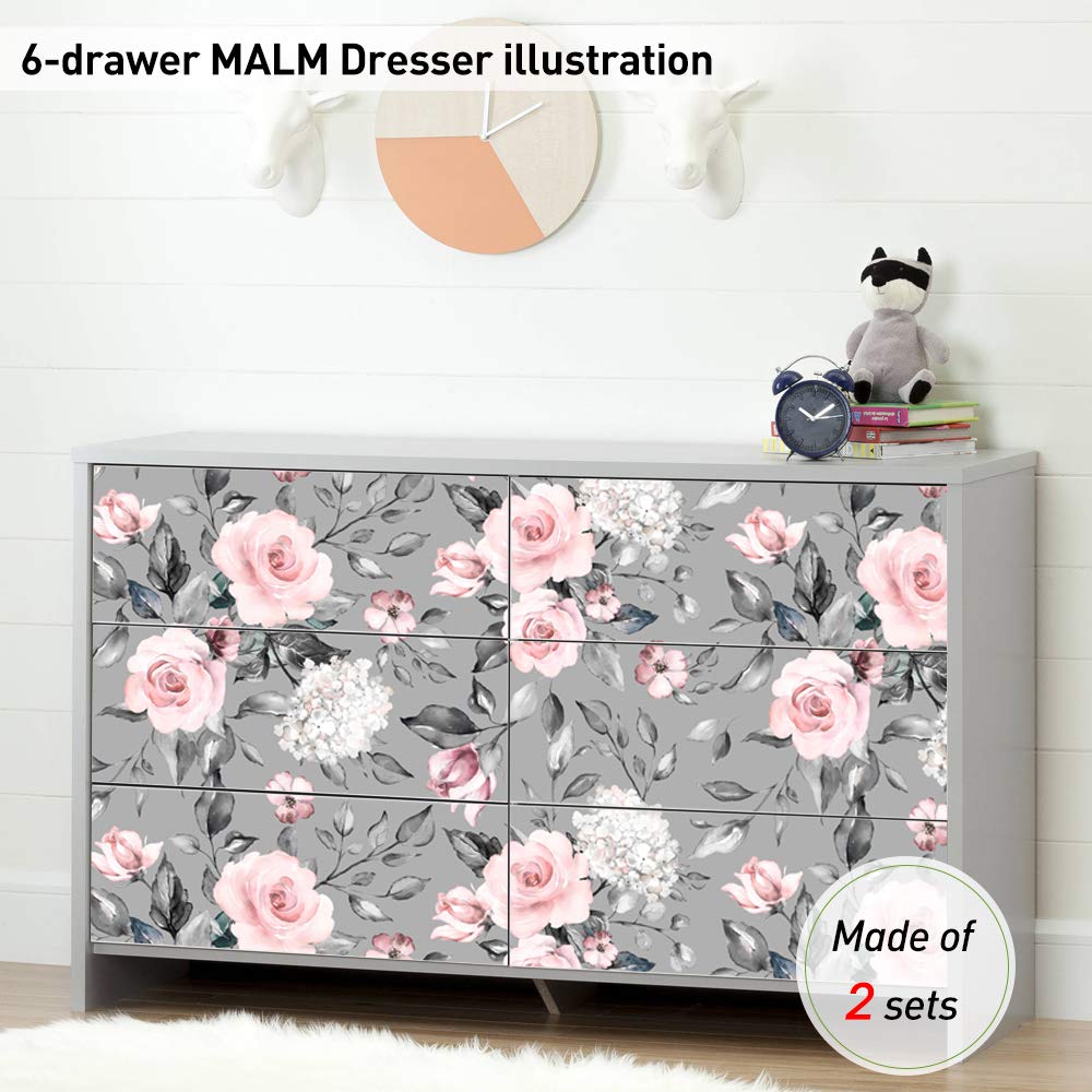 Self-Adhesive Dresser Sticker | Peel and Stick Furniture Decals | Removable Furniture Skin for MALM Dresser (008) | Easy DIY Home Decor Upgrade for Bedroom & Kids Room