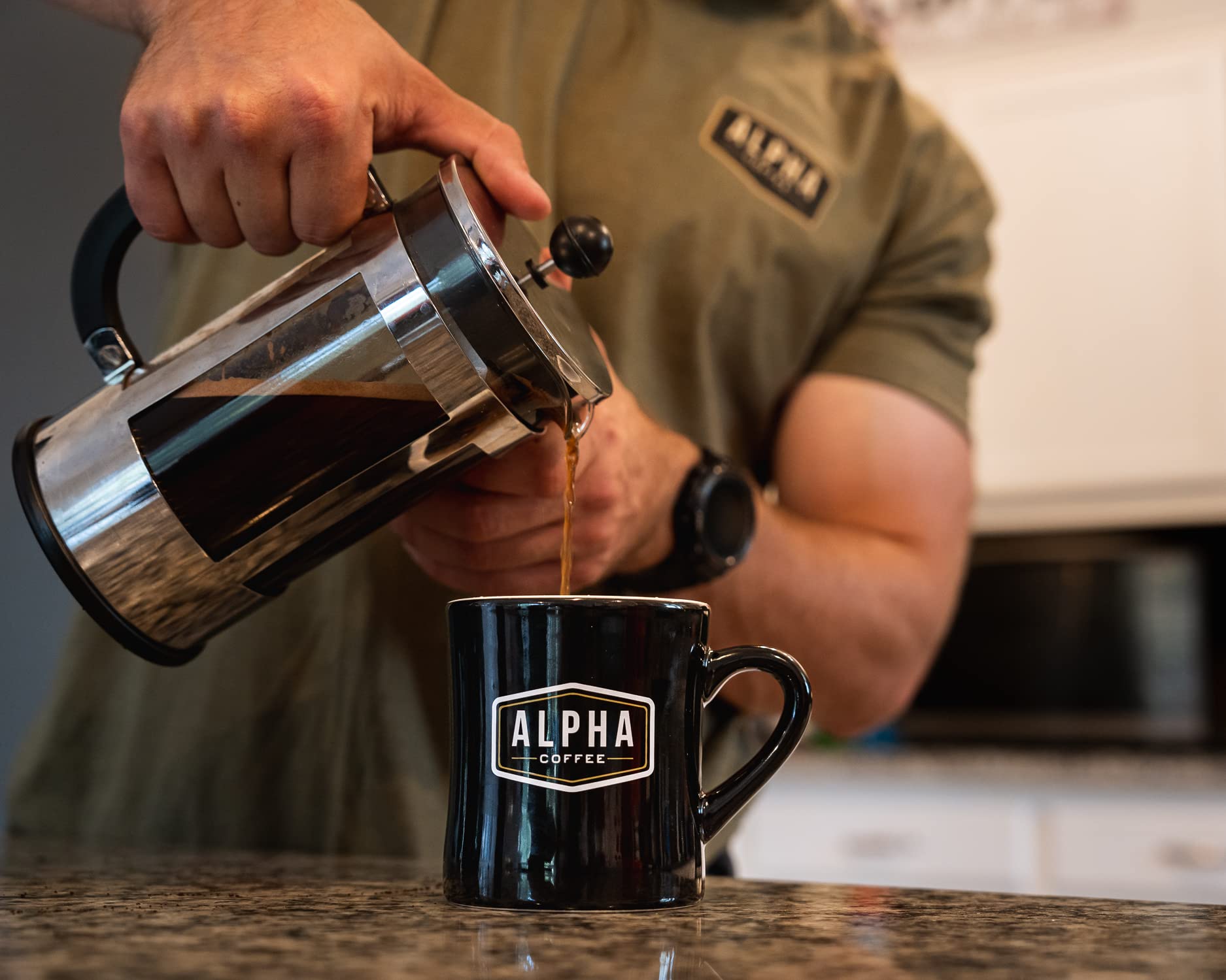 Alpha Coffee – Double Barrel Black - 16 oz. Premium Gourmet Craft Dark/French Roast Coffee | Veteran Owned - Specialty Small Batch Roasted Coffee | Pack of 2 | Drip Grind | Perfect for Home Brewing, Office Use & Gifts