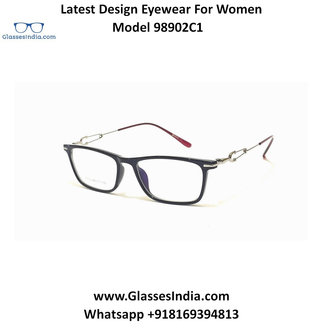 Stylish Rectangle Glasses for Women - Trendy 98902C1 Eyewear for Work, Reading & Everyday Fashion
