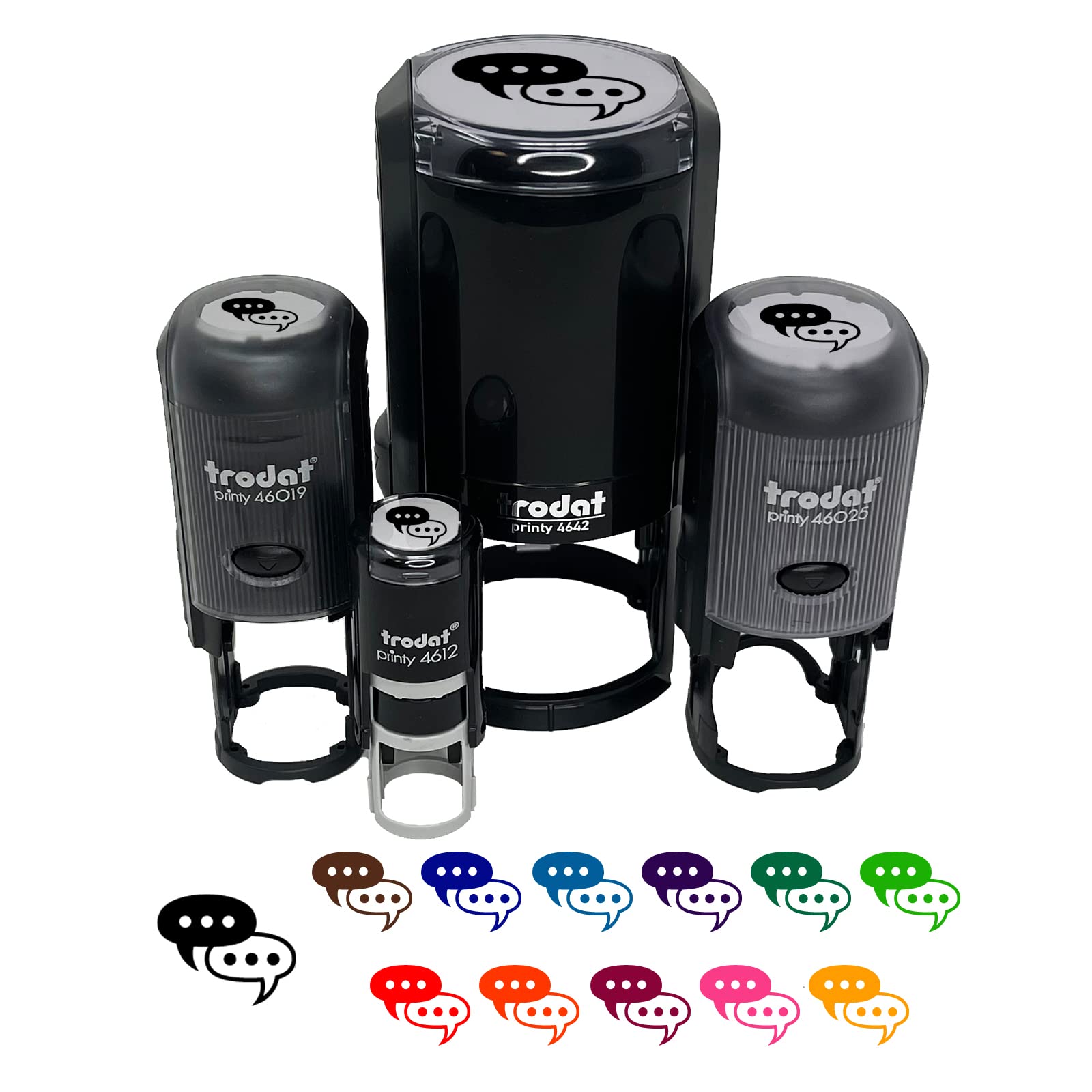 1/2 Inch Mini Self-Inking Rubber Stamp with Chat Bubble Design - Black Ink for Crafting, Planners & DIY Projects - Perfect for Scrapbooking, Journaling & Office Organization