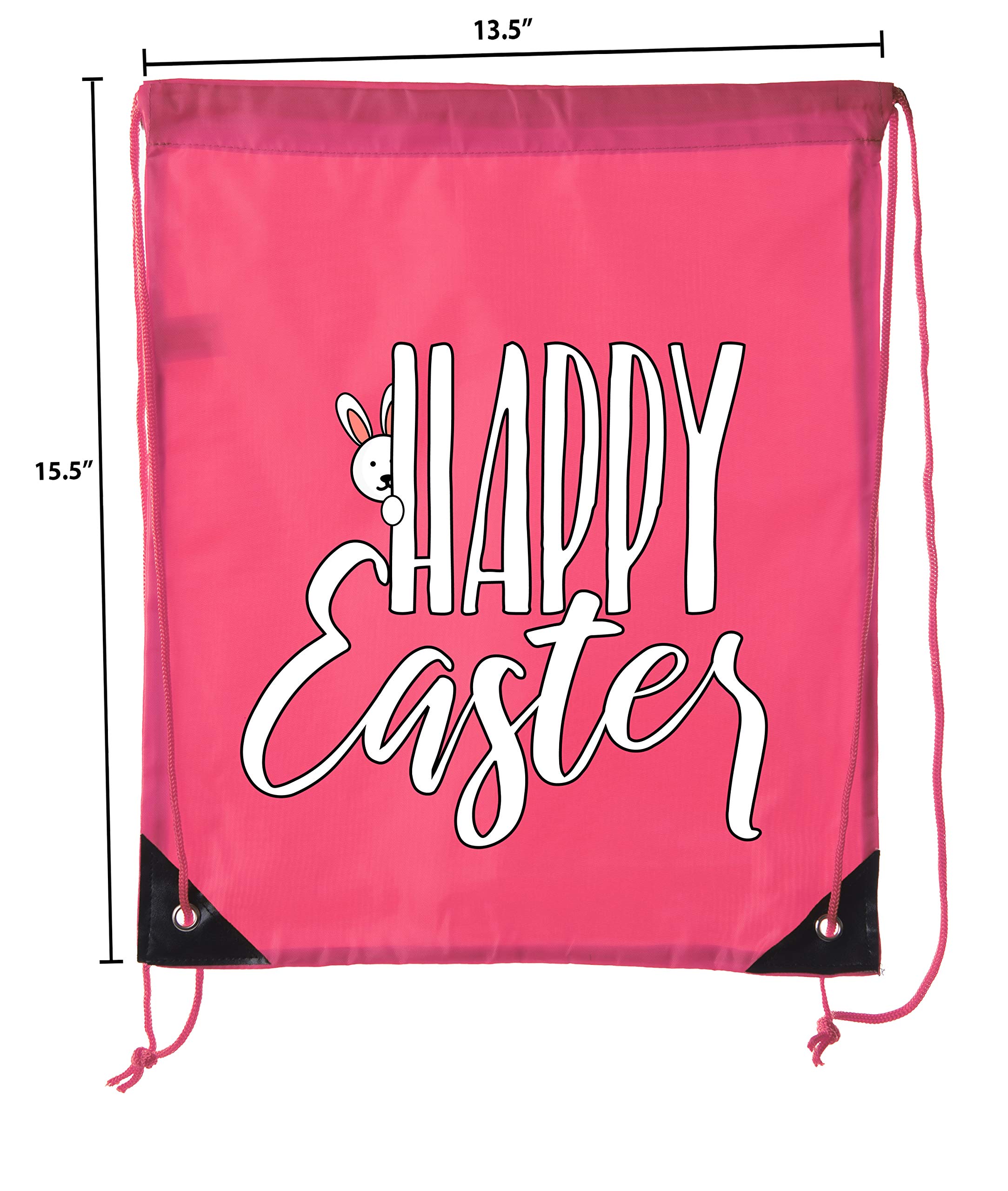 Easter Basket Bags - Bulk Drawstring Backpacks for Easter Party Favors & Goody Bags with Peeking Bunny Design - Perfect for Easter Egg Hunts, School Celebrations & Spring Gift Giving