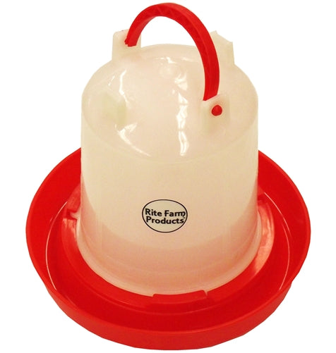 Small Rite Farm 1 Quart Chicken Waterer - Automatic Poultry Drinker for Chicks, Hens & Ducks - Perfect for Coops, Backyard Farms & Pet Watering (BPA-Free Plastic)