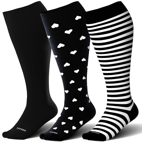3 Pairs-black/Heart/Stripe