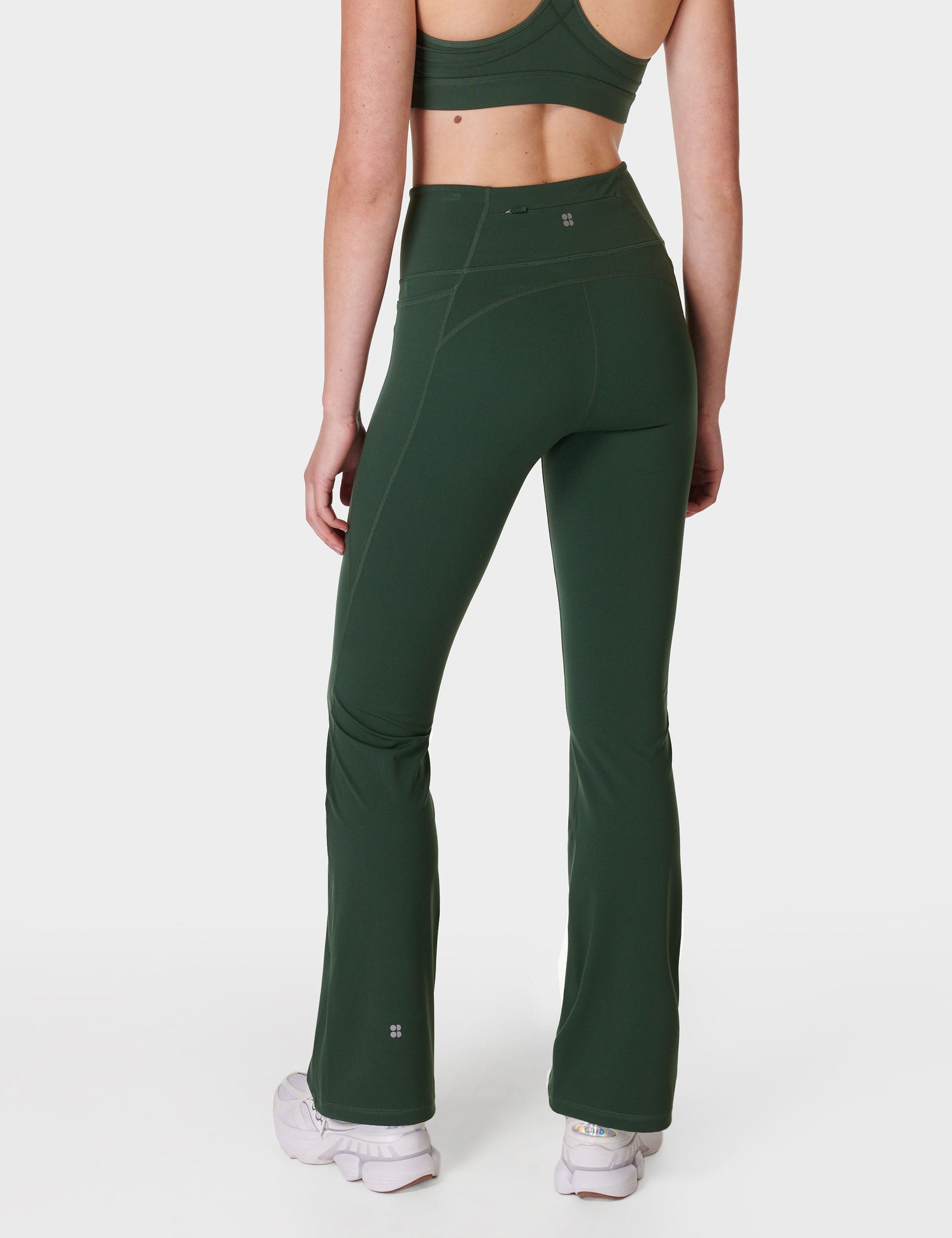 Power Bootcut Wrap Waist Yoga Pants for Women - Comfortable Gym Trousers with High Waist Design - Trek Green - Perfect for Yoga, Workouts & Casual Wear